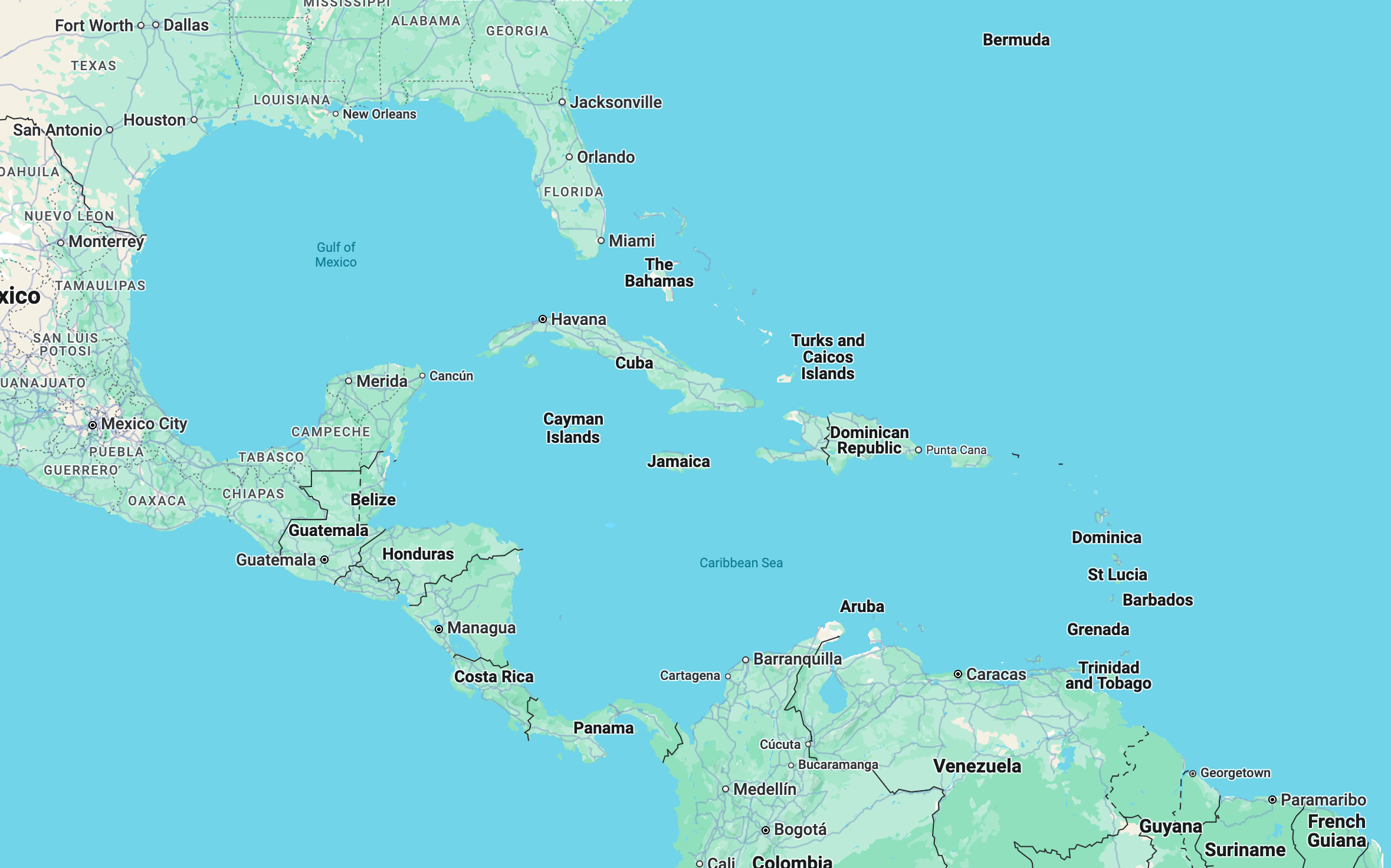 Caribbean map