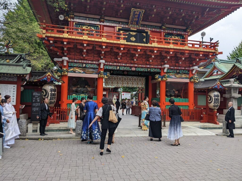 1200-year-old Kanda Shrine with red and white structures