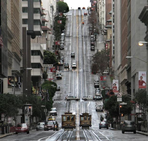 Uphill drive in San Francisco